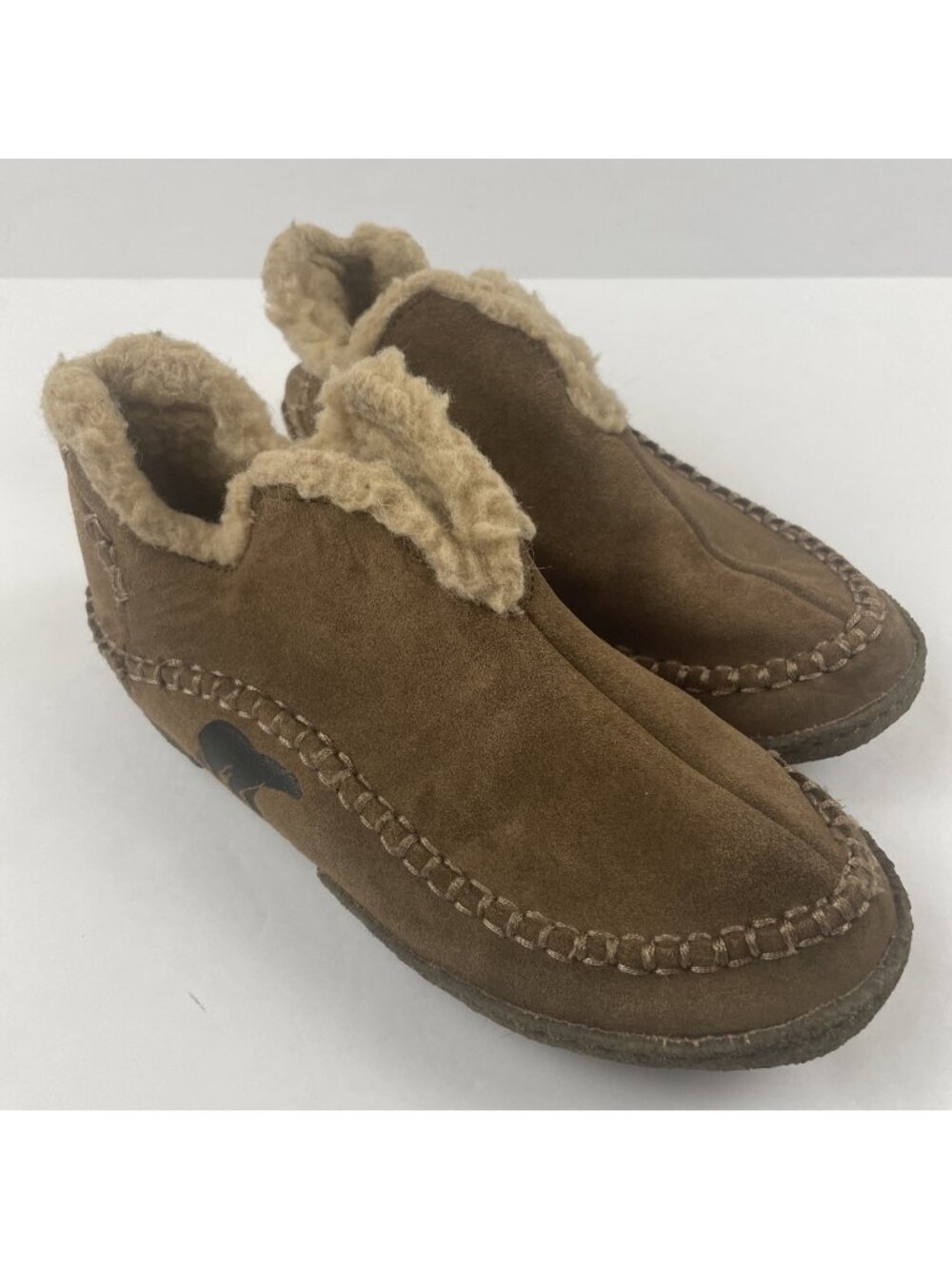 Sorel Manawan II Suede Moccasin Slippers Men’s 7 Sherpa Lined Brown Comfort